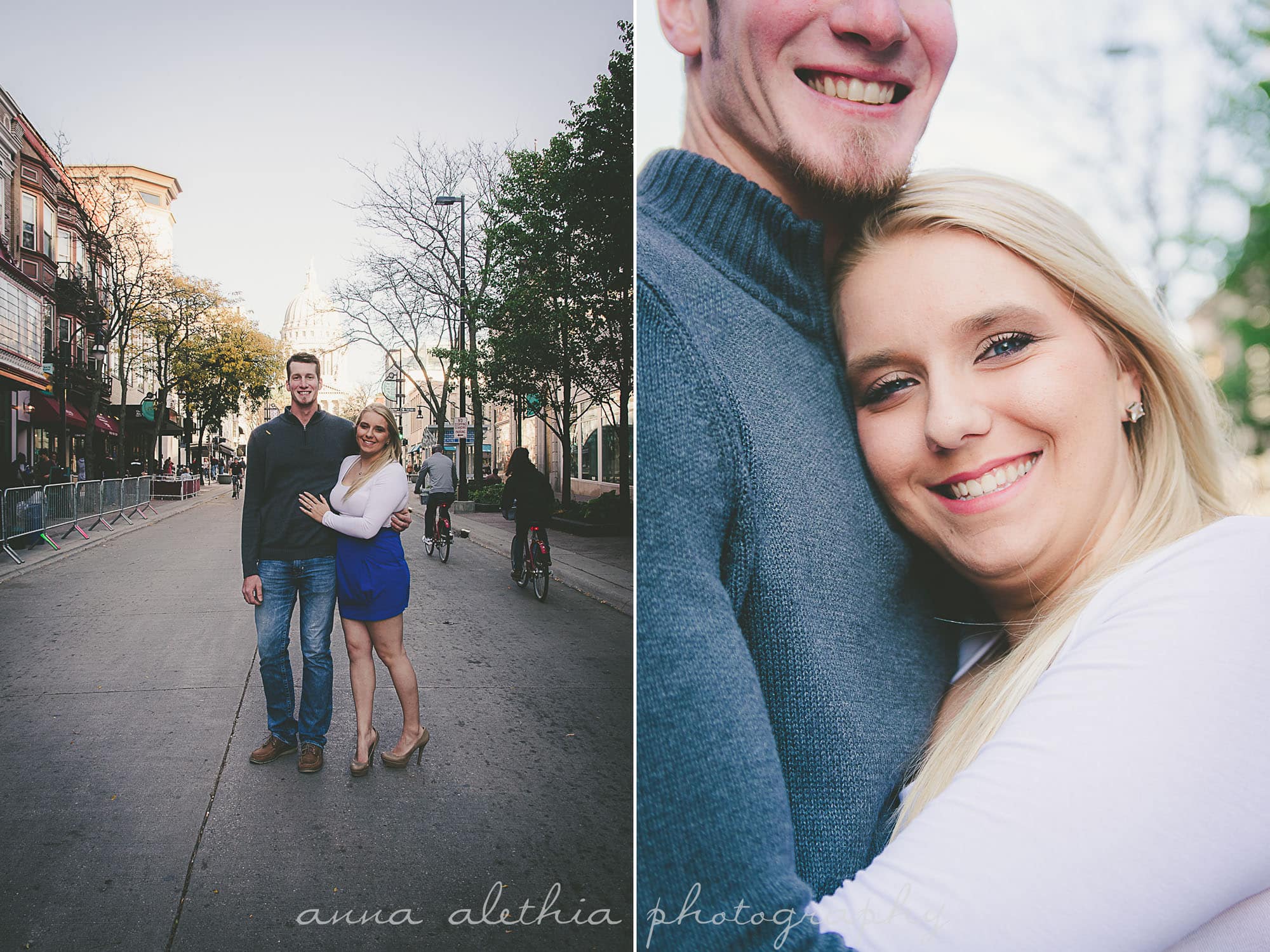 Downtown Madison WI Engagement Photos