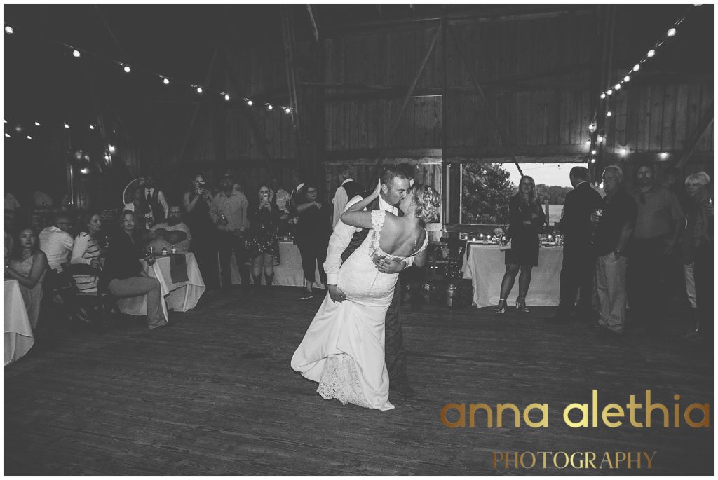 bride & groom dancing at farmin bettys wedding venue columbus wi